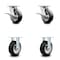 Service Caster 6 Inch Kingpinless Rubber on Aluminum Wheel Caster Brakes 2 Rigid SCC, 2PK SCC-KP30S620-RAR-SLB-2-R-2 - alternate 1